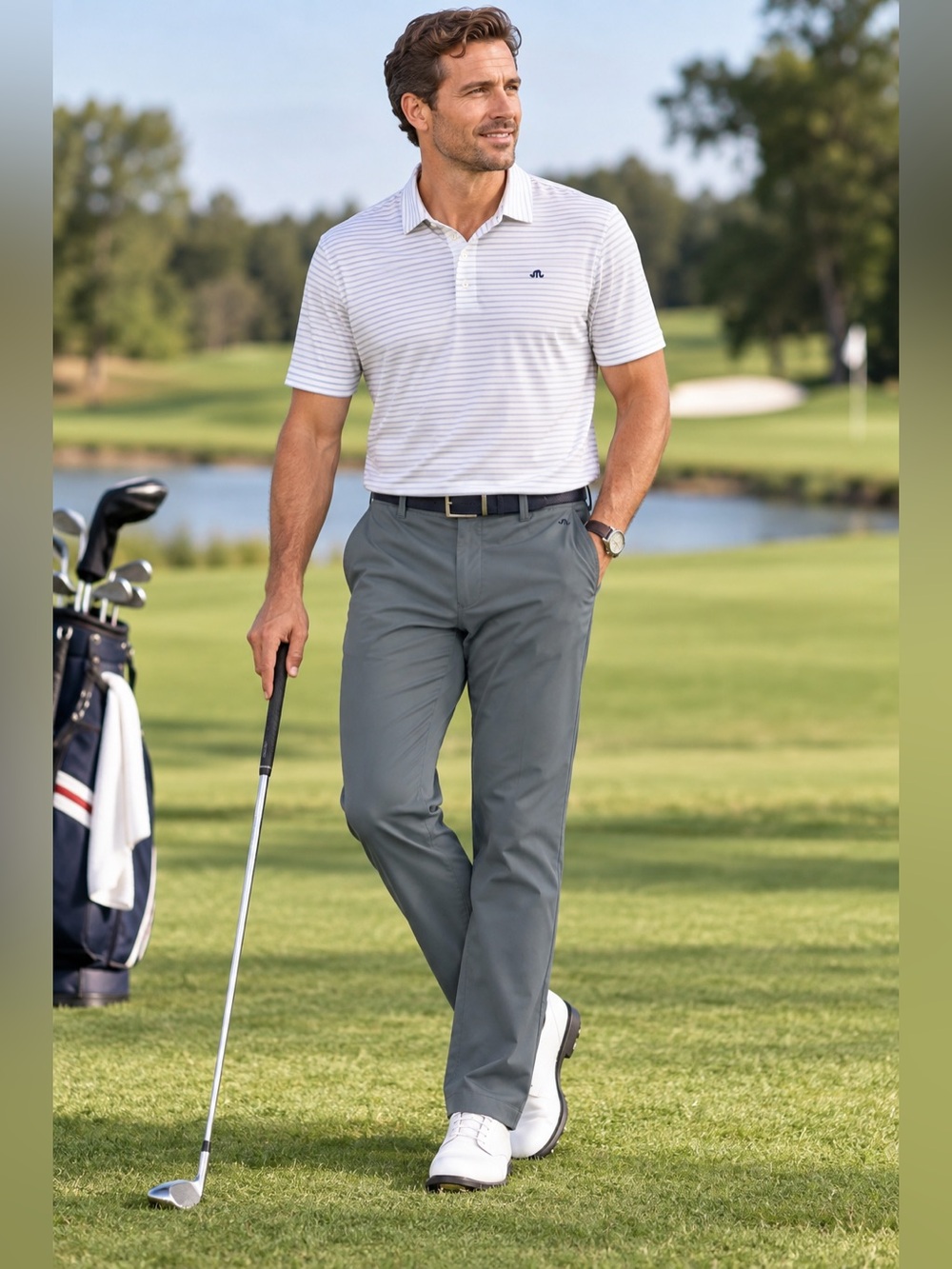 Bonobos Maide Golf Pants Mens 33x32 Gray Slim Straight Performance Chino Preppy